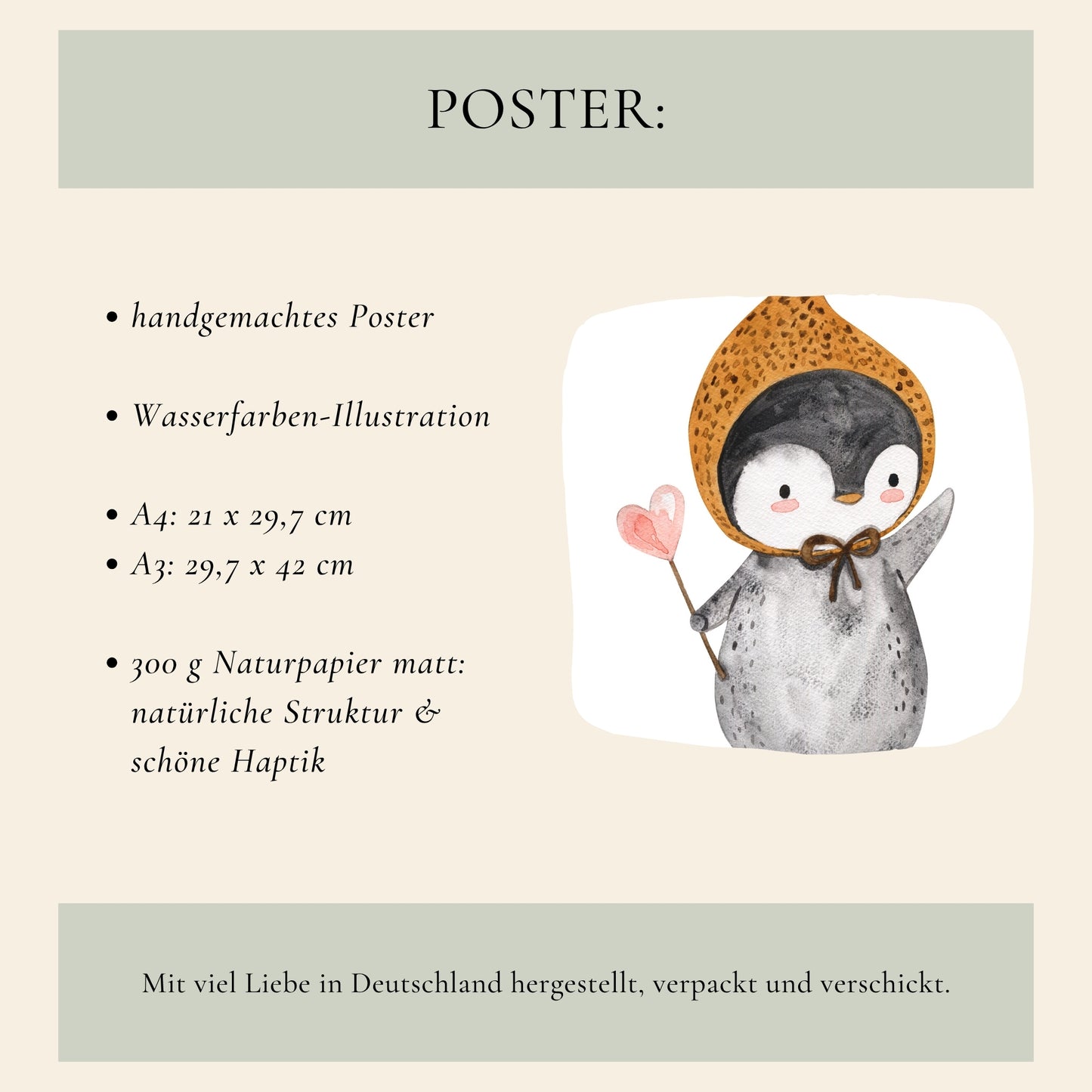 Poster Pinguin Vintage A3 & A4