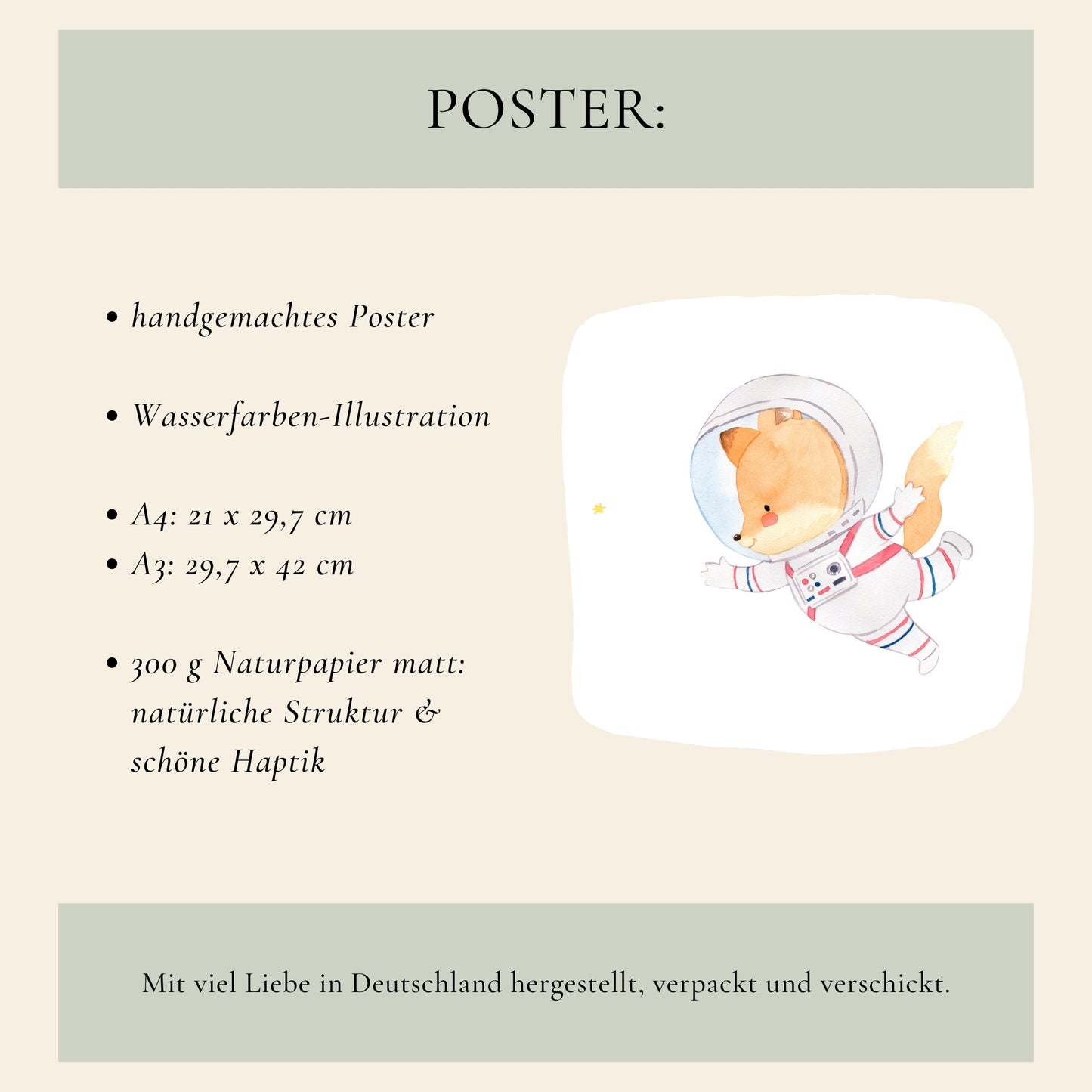 Namensposter personalisiert 3er Set: Astronauten A4 & A3