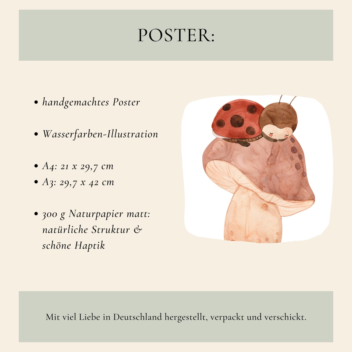 Poster Marienkäfer schläft A3 & A4