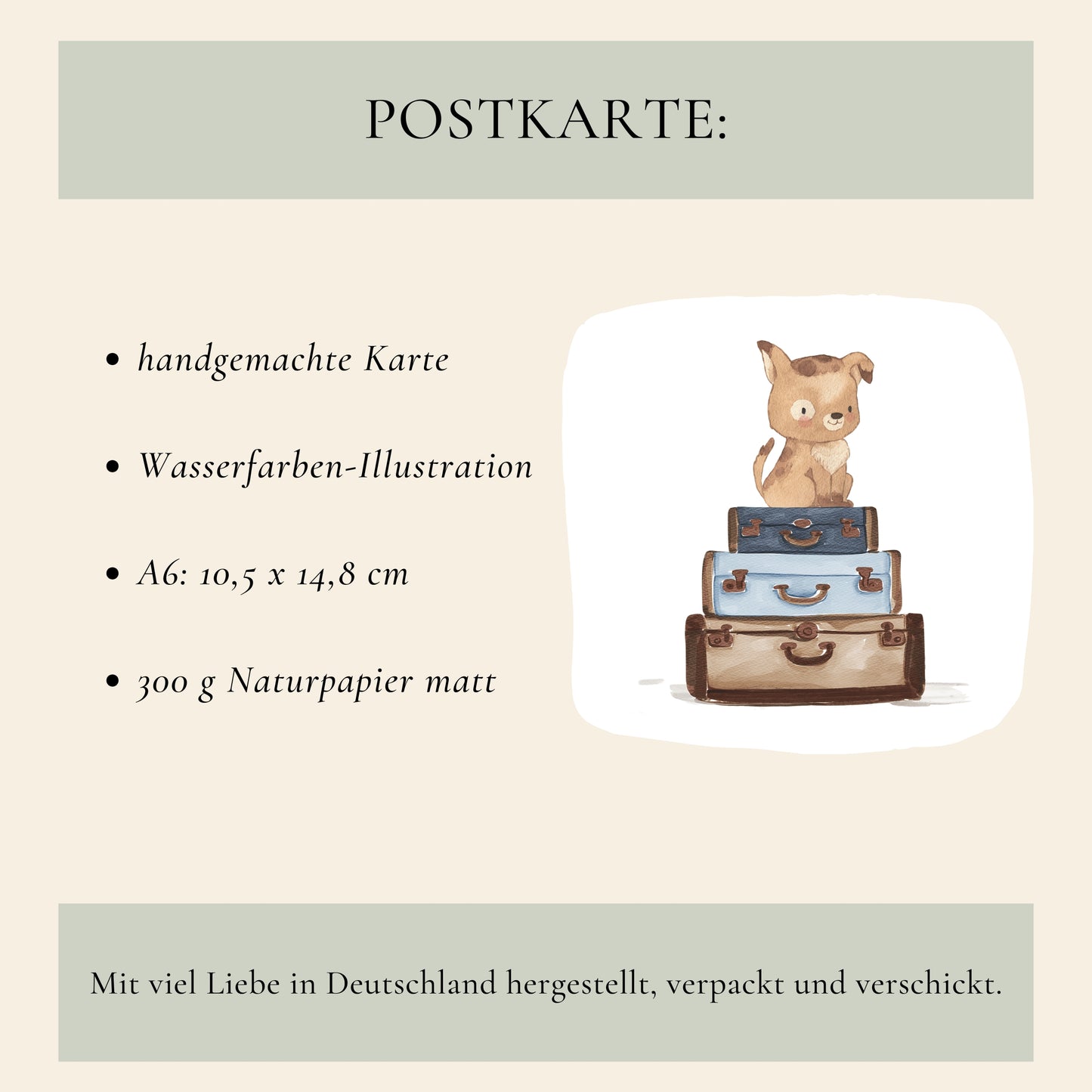 Karte Gute Reise Hund A6