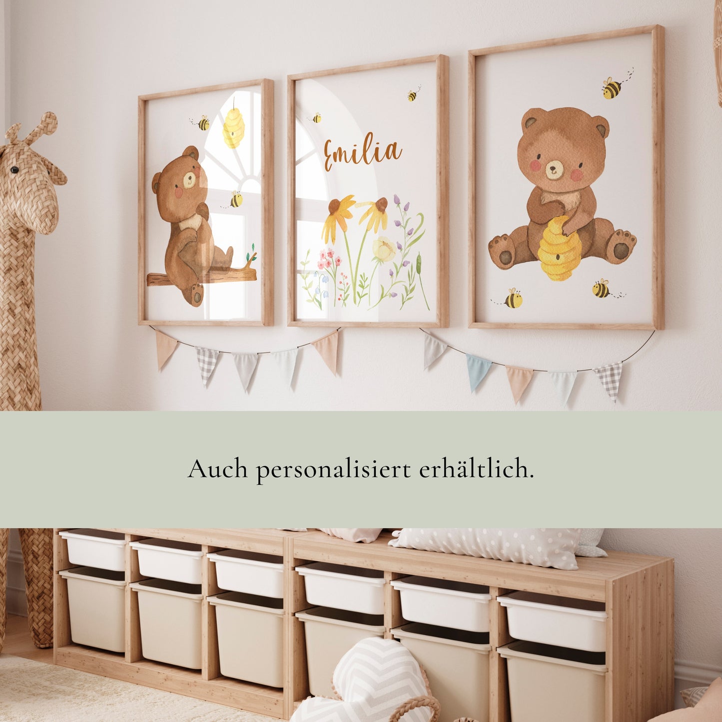 Posterset Bären und Bienen A4 & A3