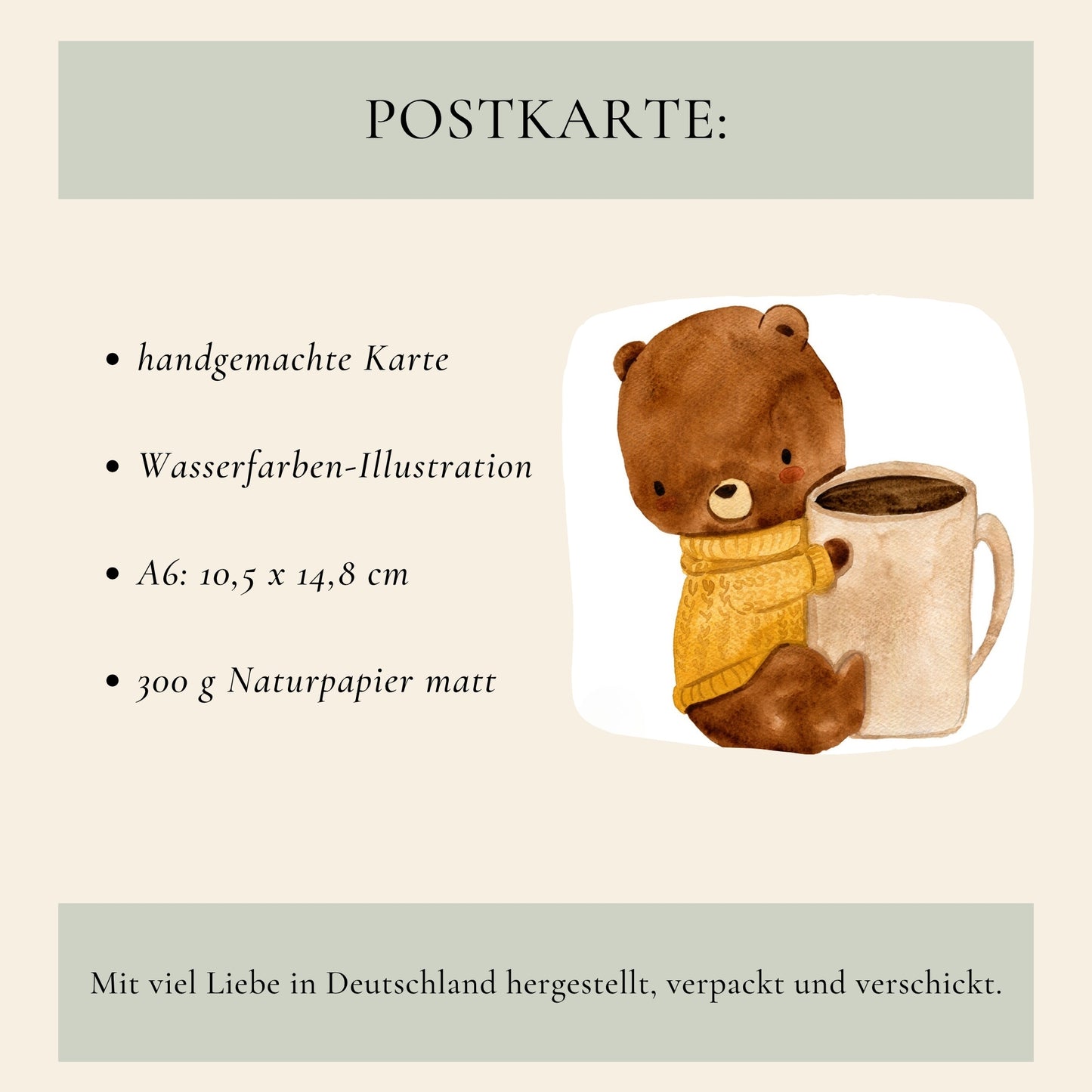 Karte Bär & Kaffeeliebe A6