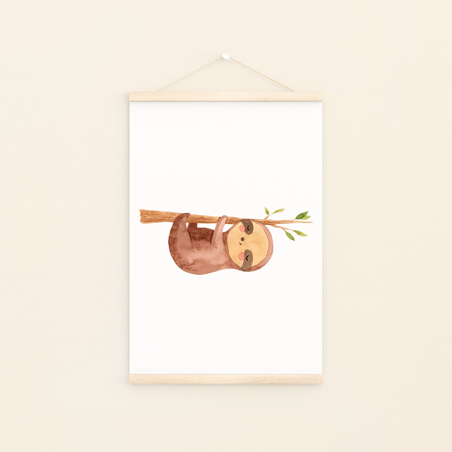 Poster Faultier kopfüber A4 & A3