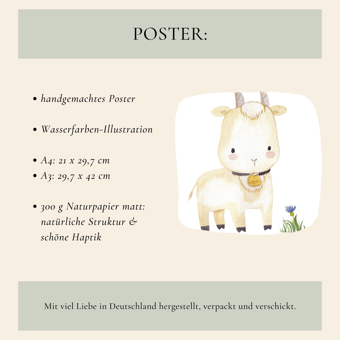 Poster Ziege A4 & A3