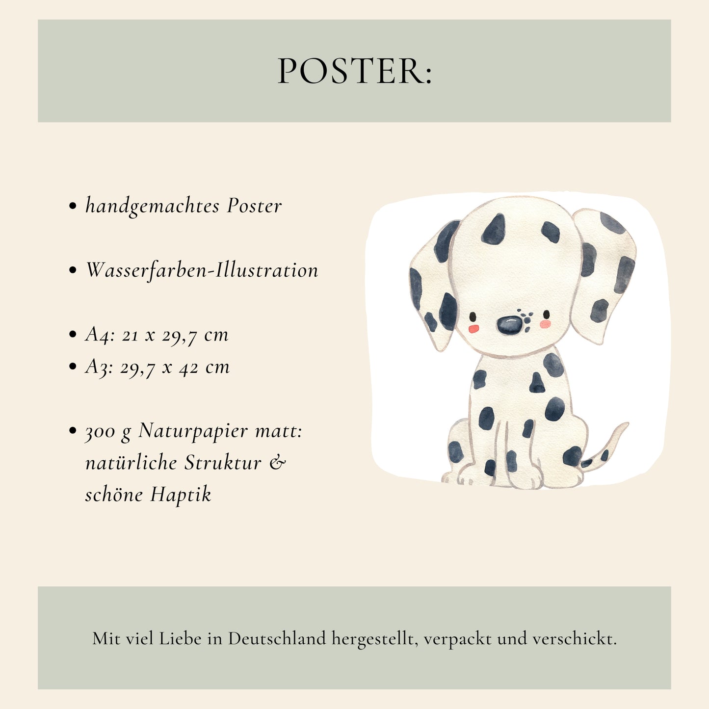 Poster Hund Dalmatiner A3 & A4