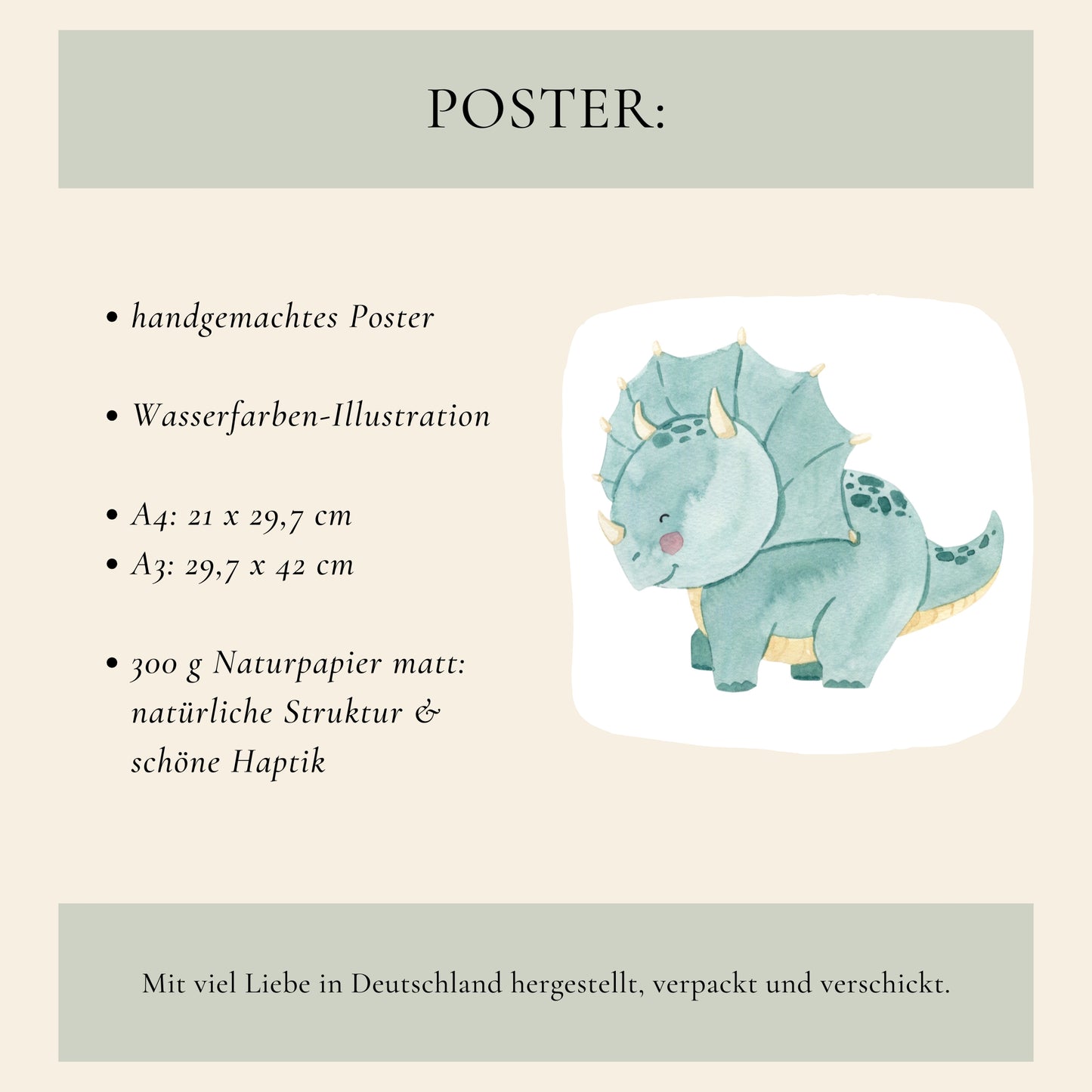 Posterset Dinosaurier A4 & A3
