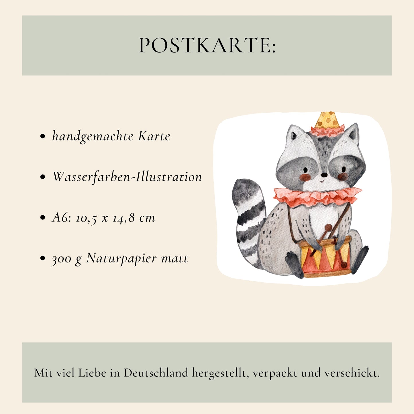 Karte Waschbär Herzlichen Glückwunsch A6