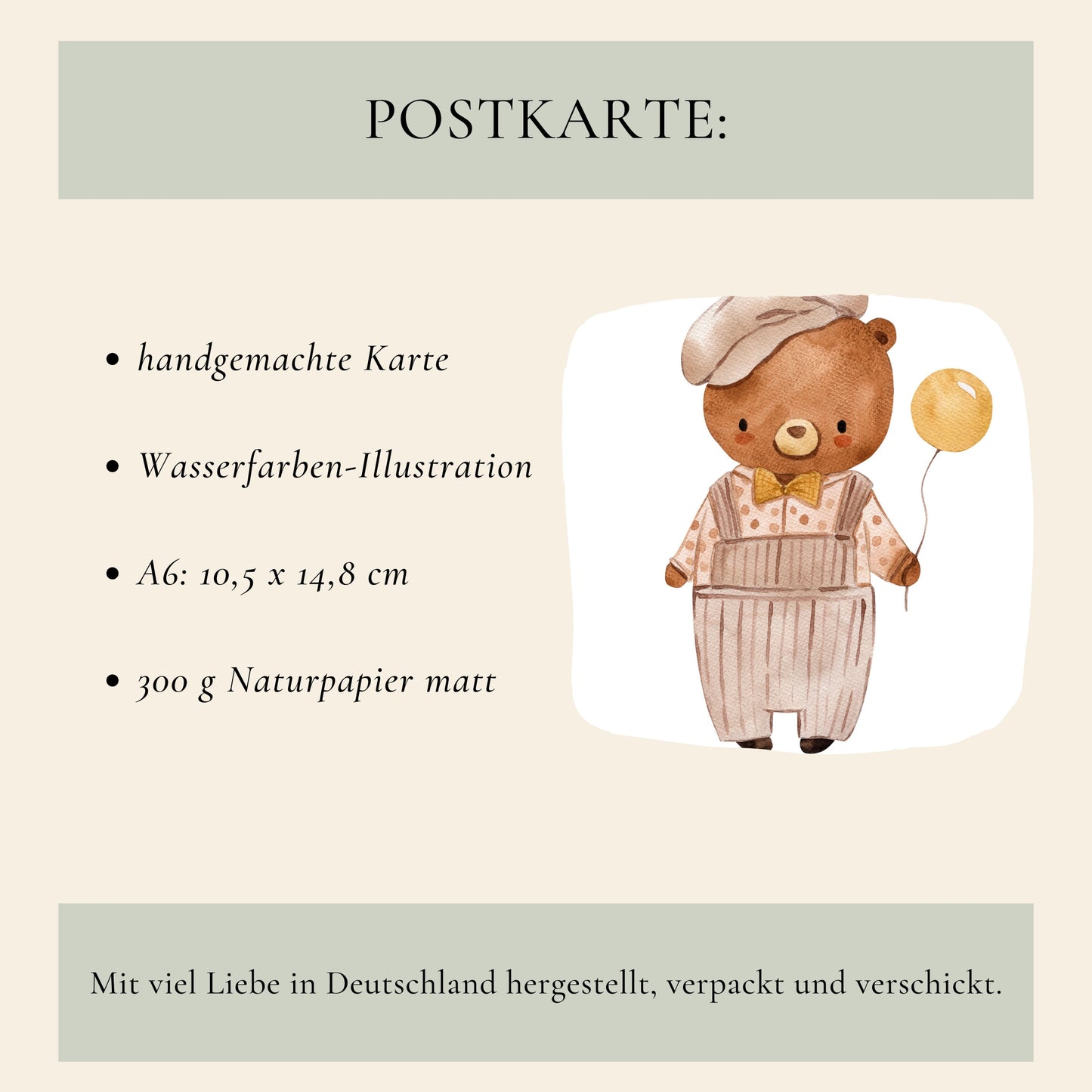 Karte Bär Herzlichen Glückwunsch A6
