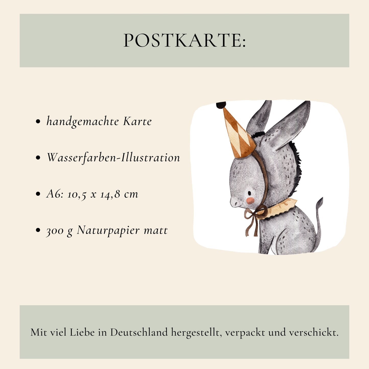 Karte Esel Herzlichen Glückwunsch A6