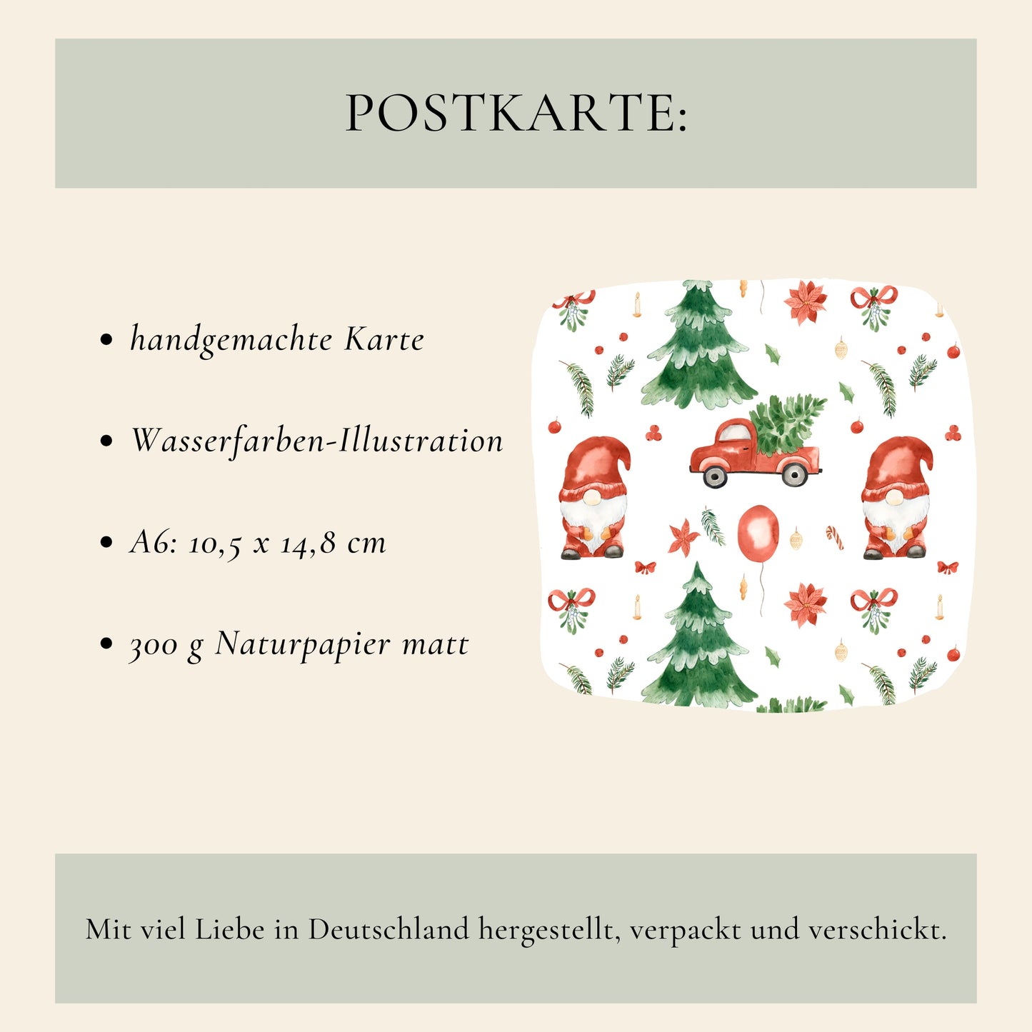 Weihnachtskarte Weihnachtsmuster A6
