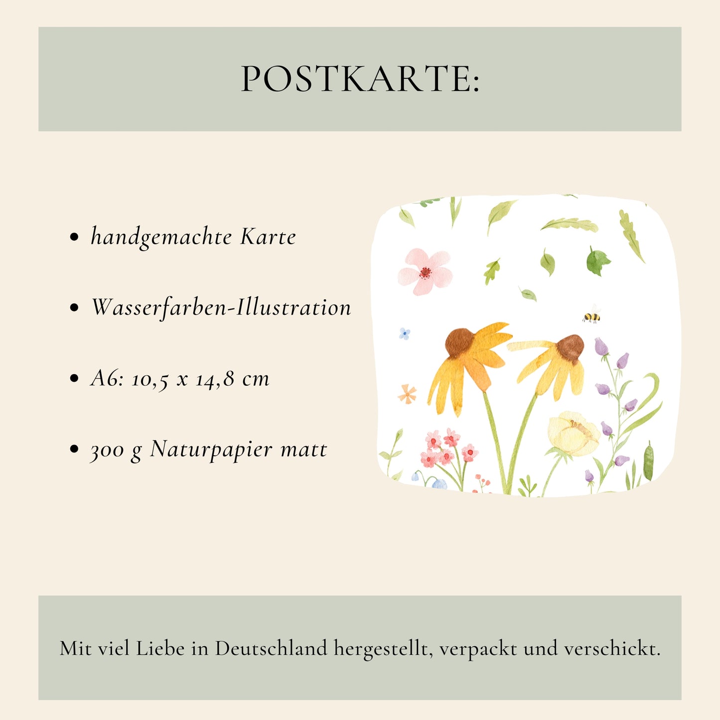 Karte Wildblumen A6