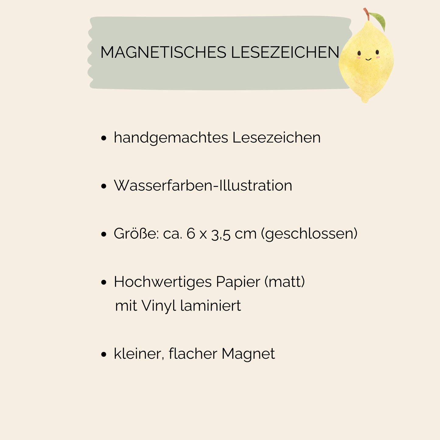 Magnetisches Lesezeichen Zitrone