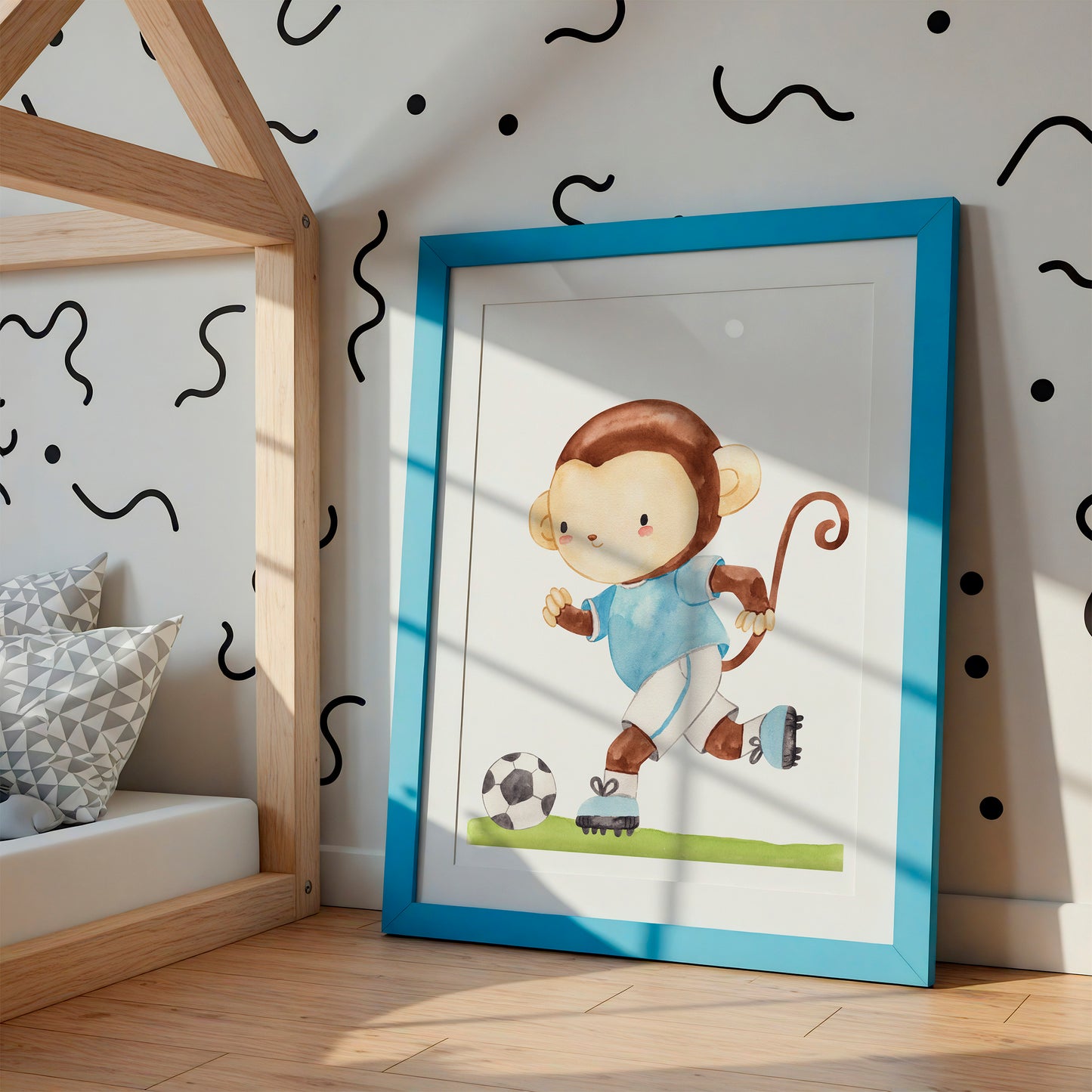 Poster Fußball Affe A4 & A3