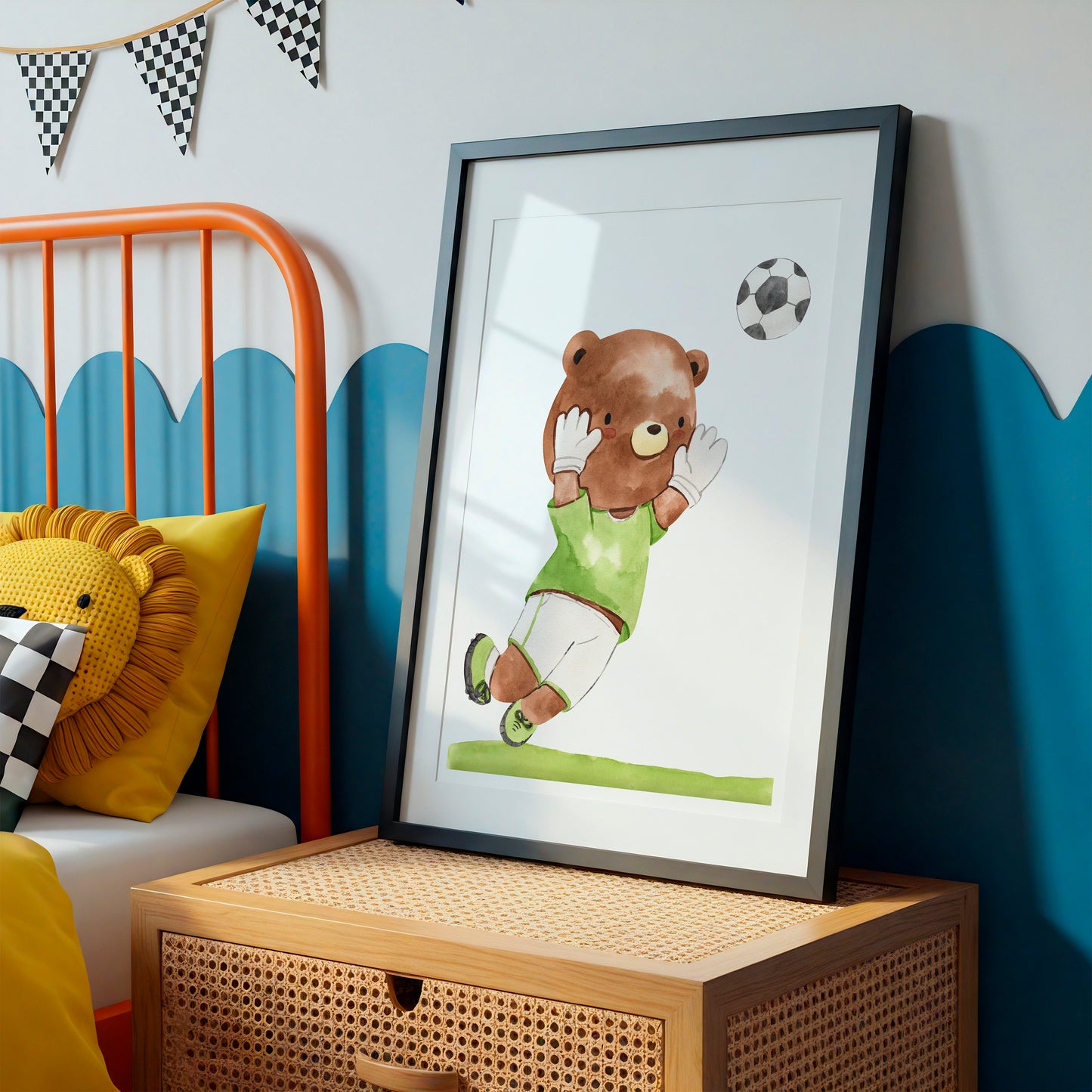 Poster Fußball Bär A4 & A3