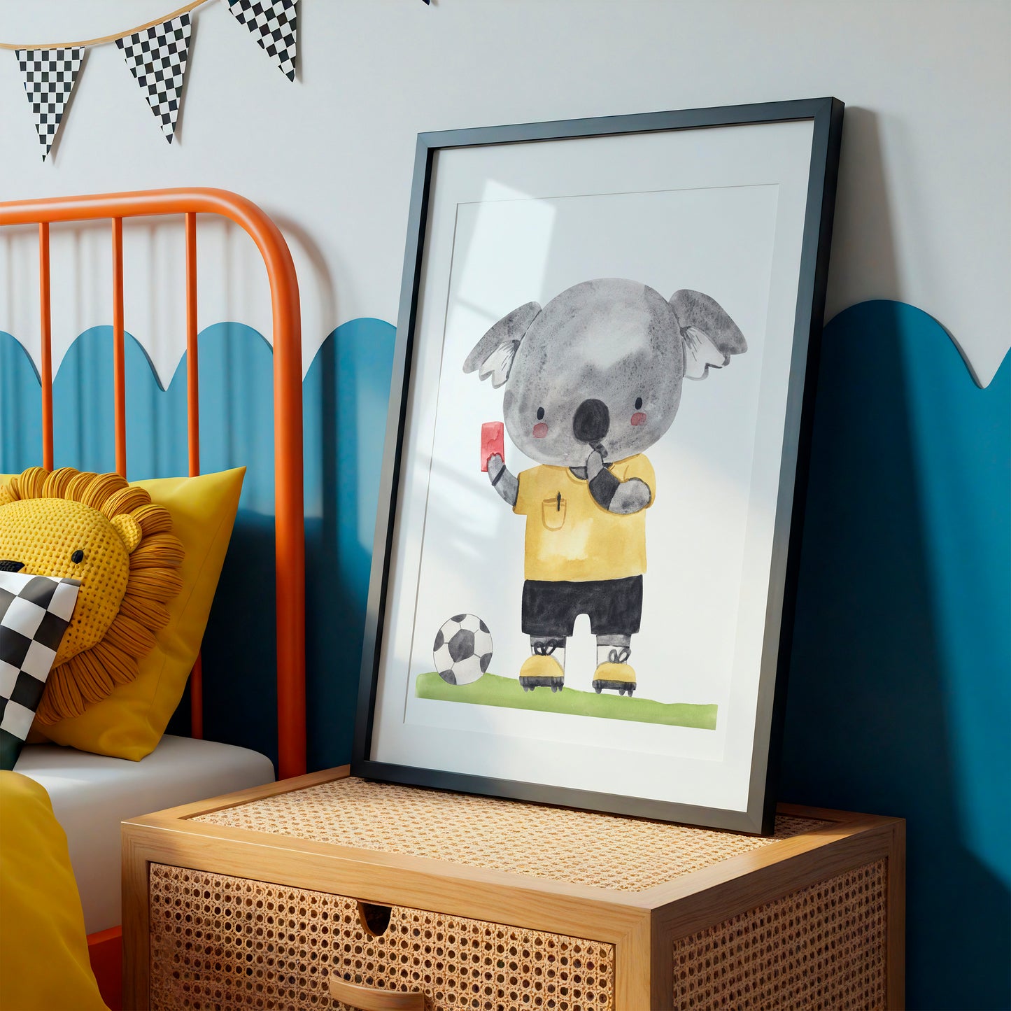 Poster Fußball Koala A4 & A3