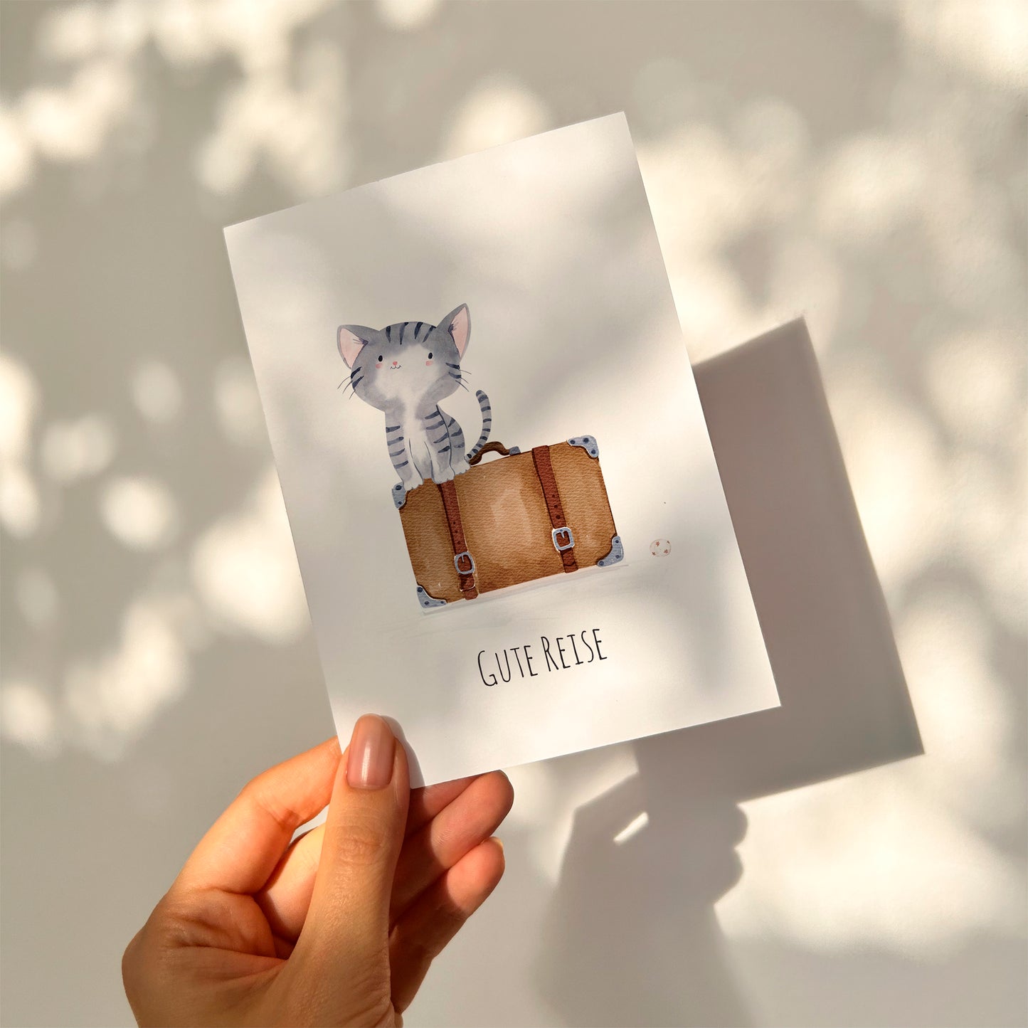 Karte Gute Reise Katze A6