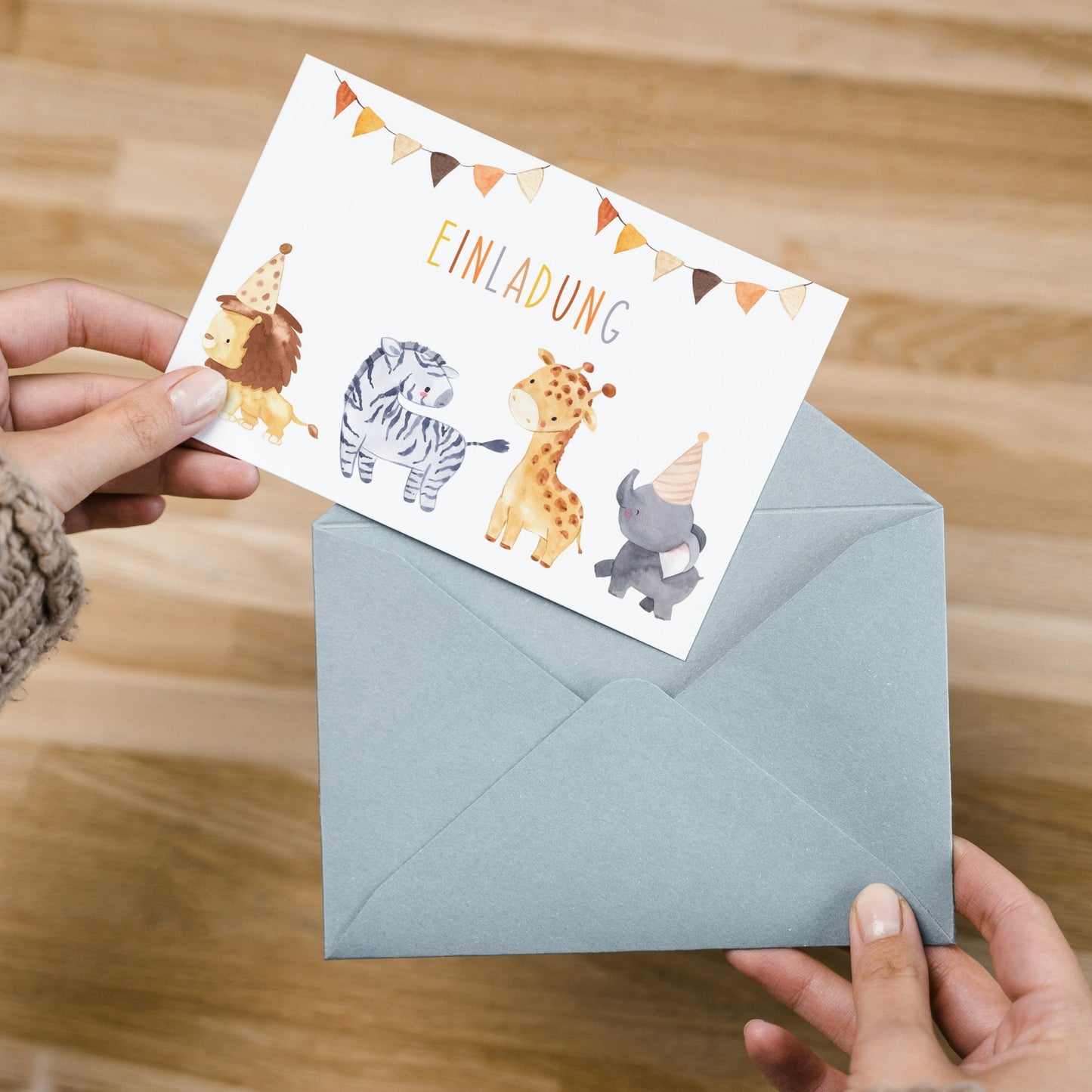 Einladung Kindergeburtstag Tiere A6