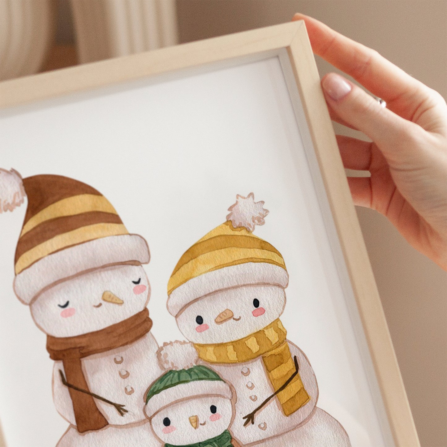 Weihnachtsposter Familie Schneemann A3, A4 & A5