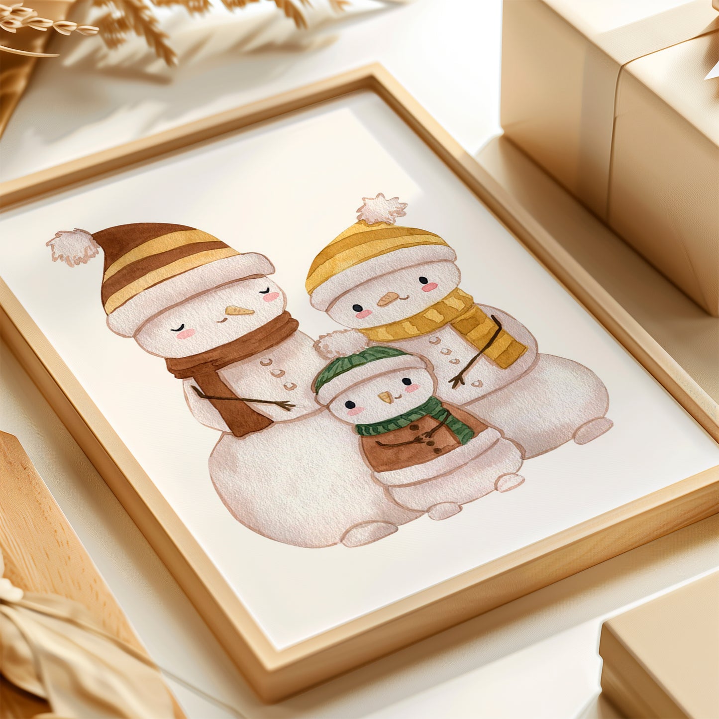 Weihnachtsposter Familie Schneemann A3, A4 & A5