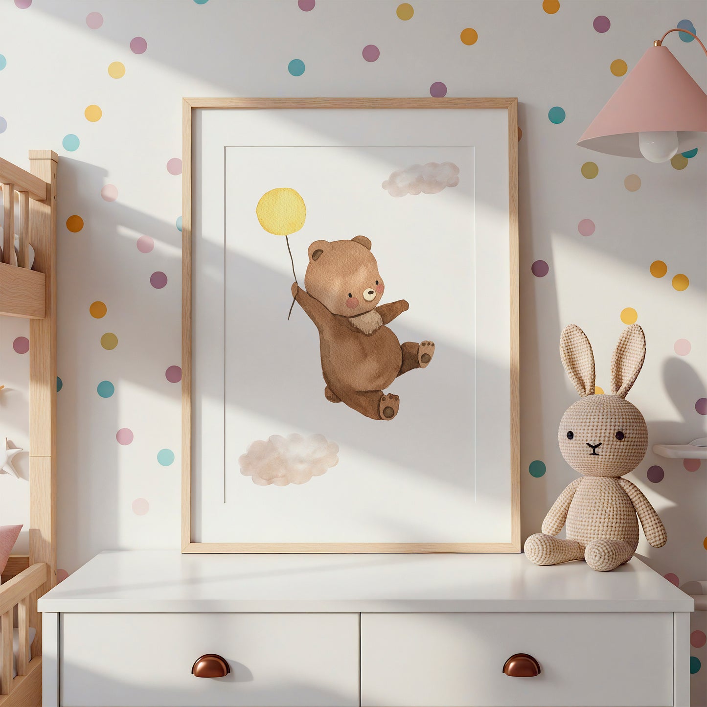 Poster Bär mit Ballon A4 & A3