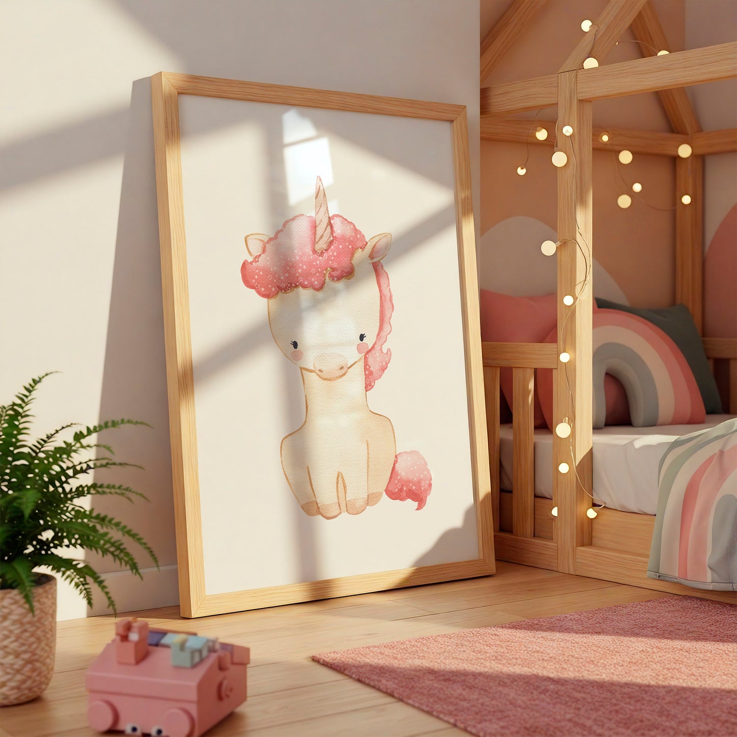 Poster Einhorn mit Sternen A4 & A3
