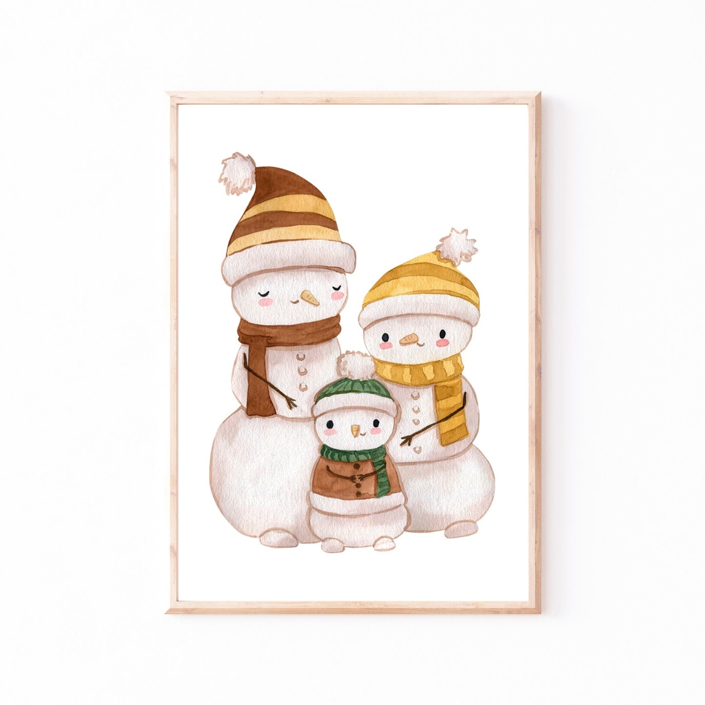 Weihnachtsposter Familie Schneemann A3, A4 & A5