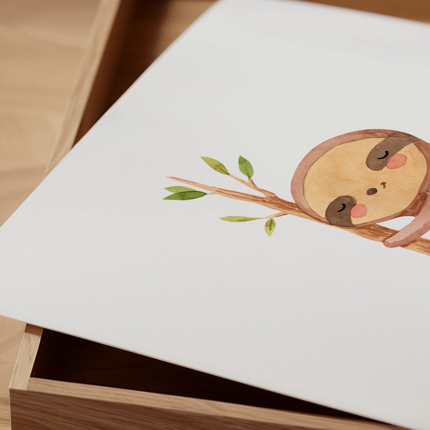 Poster Faultier kopfüber A4 & A3