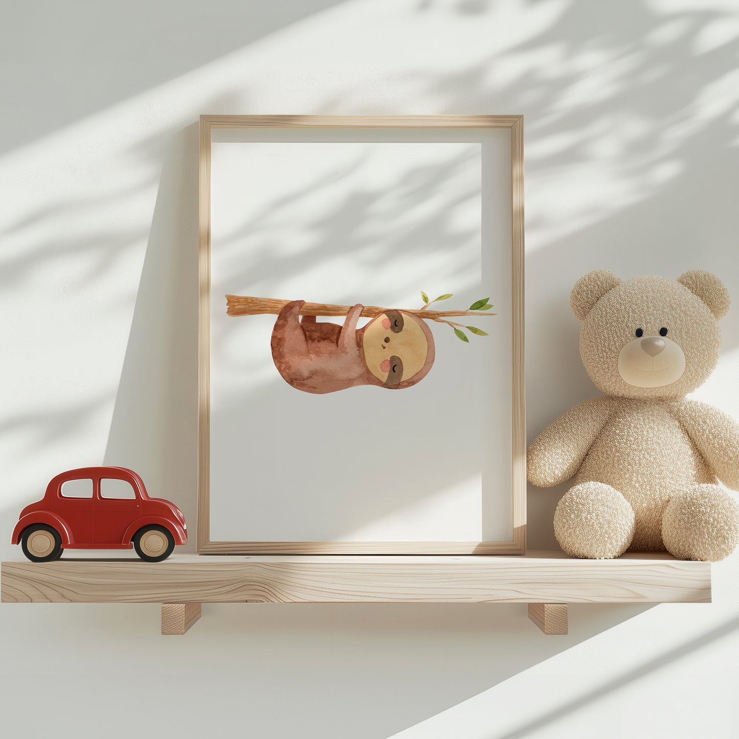 Poster Faultier kopfüber A4 & A3