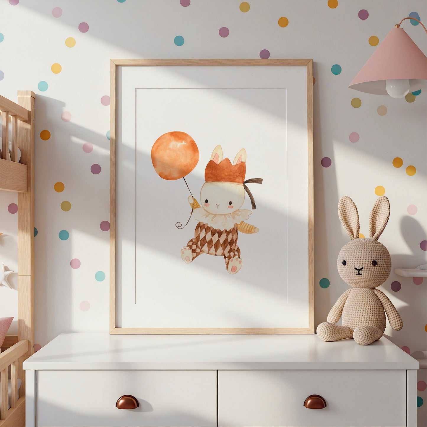 Poster Hase mit Ballon A4 & A3