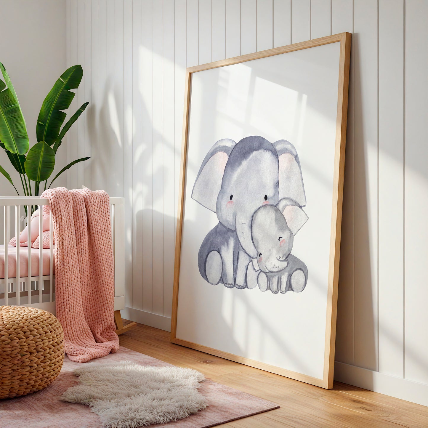 Poster Mama Elefant und Baby A4 & A3