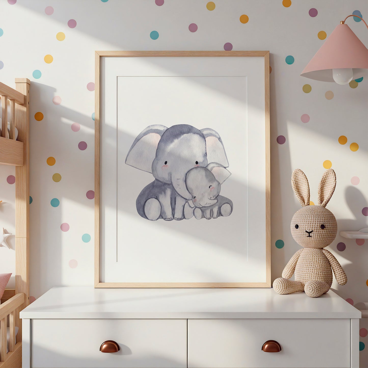 Poster Mama Elefant und Baby A4 & A3