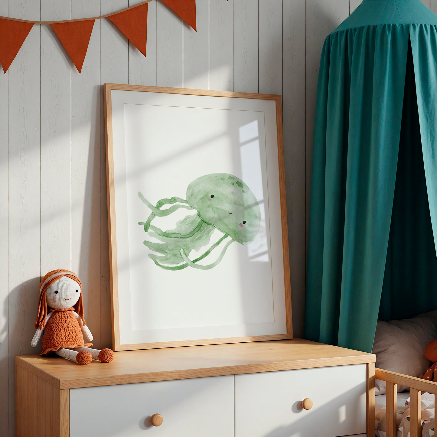 Poster Qualle grün A3 & A4