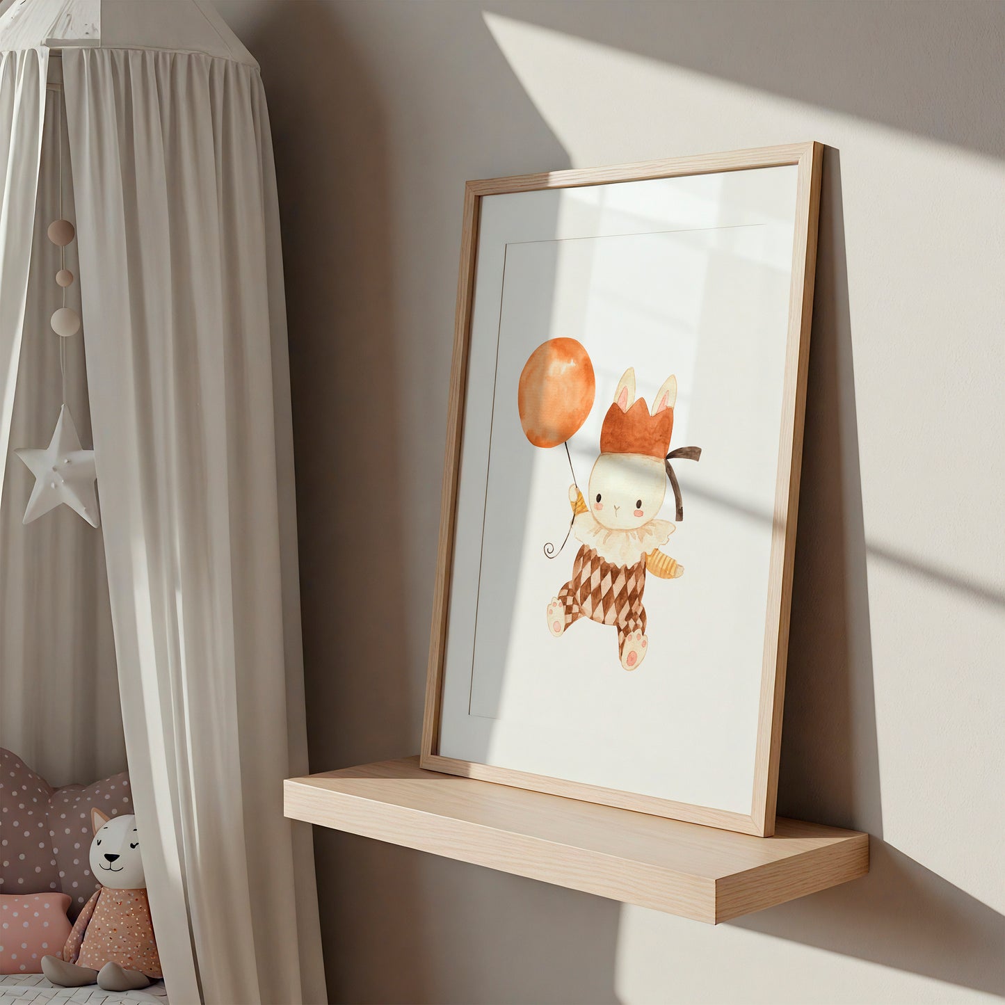 Poster Hase mit Ballon A4 & A3