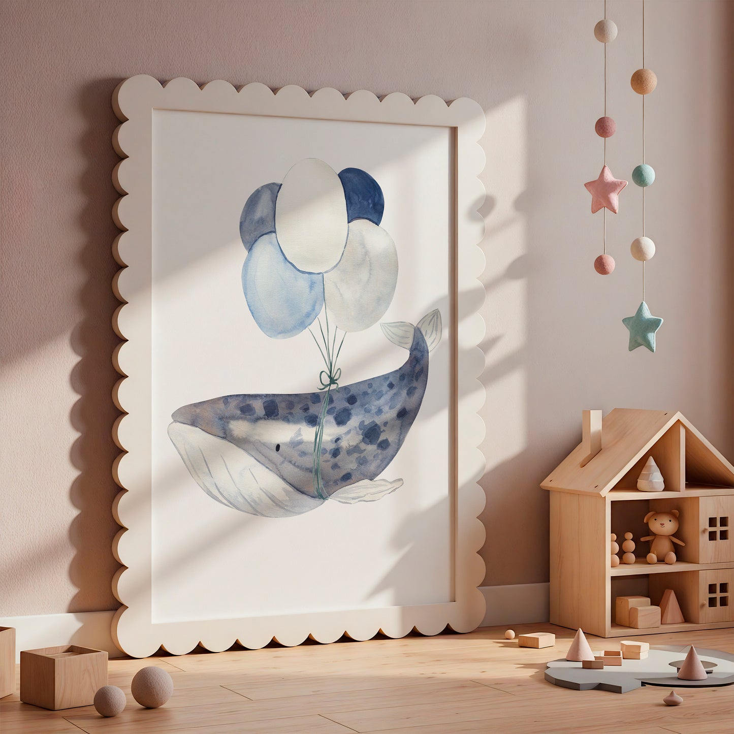 Poster Wal mit Ballons A4 & A3