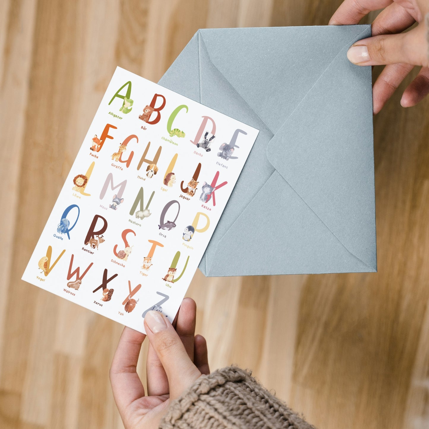 Karte ABC der Tiere A6