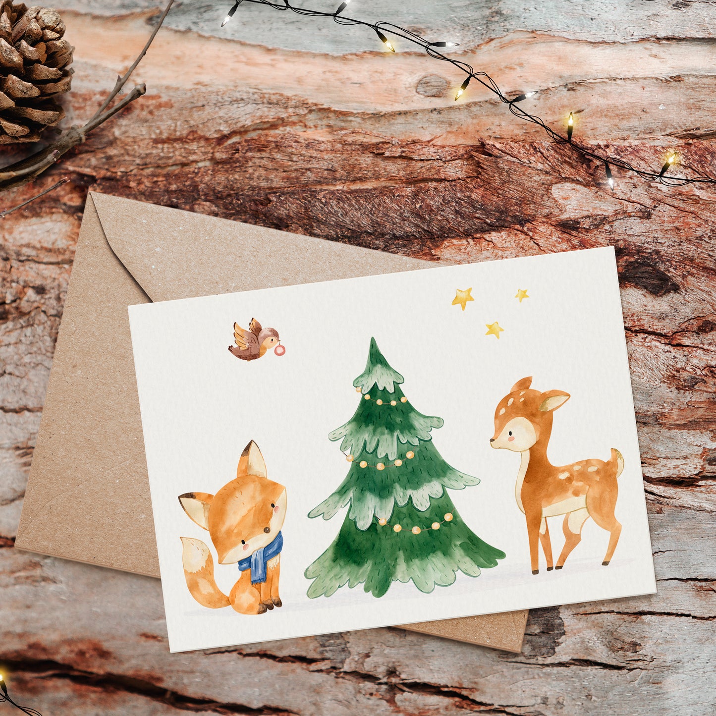 Weihnachtskarte Waldtiere A6