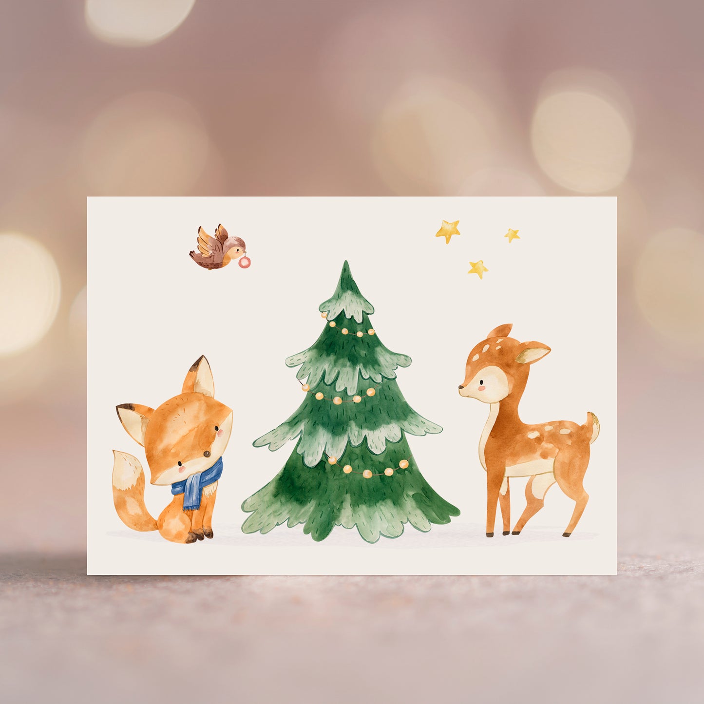 Weihnachtskarte Waldtiere A6
