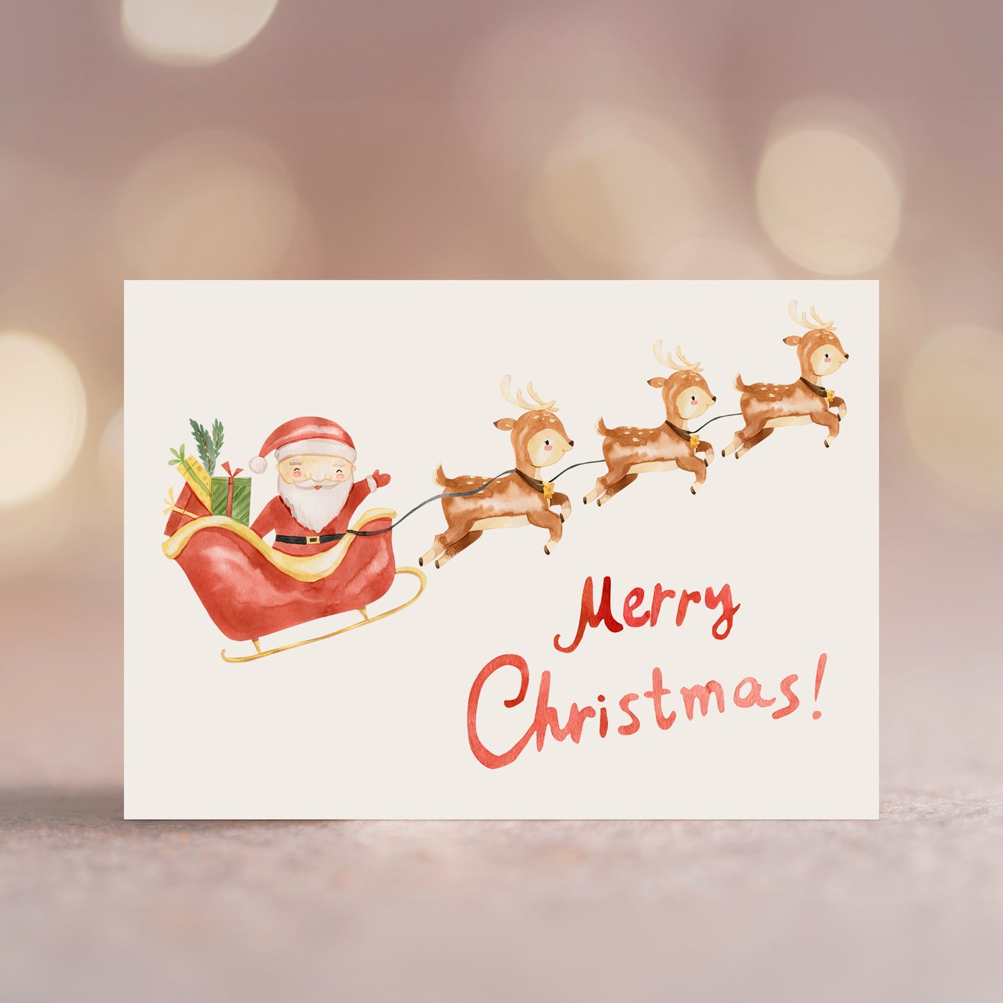 Weihnachtskarte Weihnachtsschlitten Merry Christmas A6