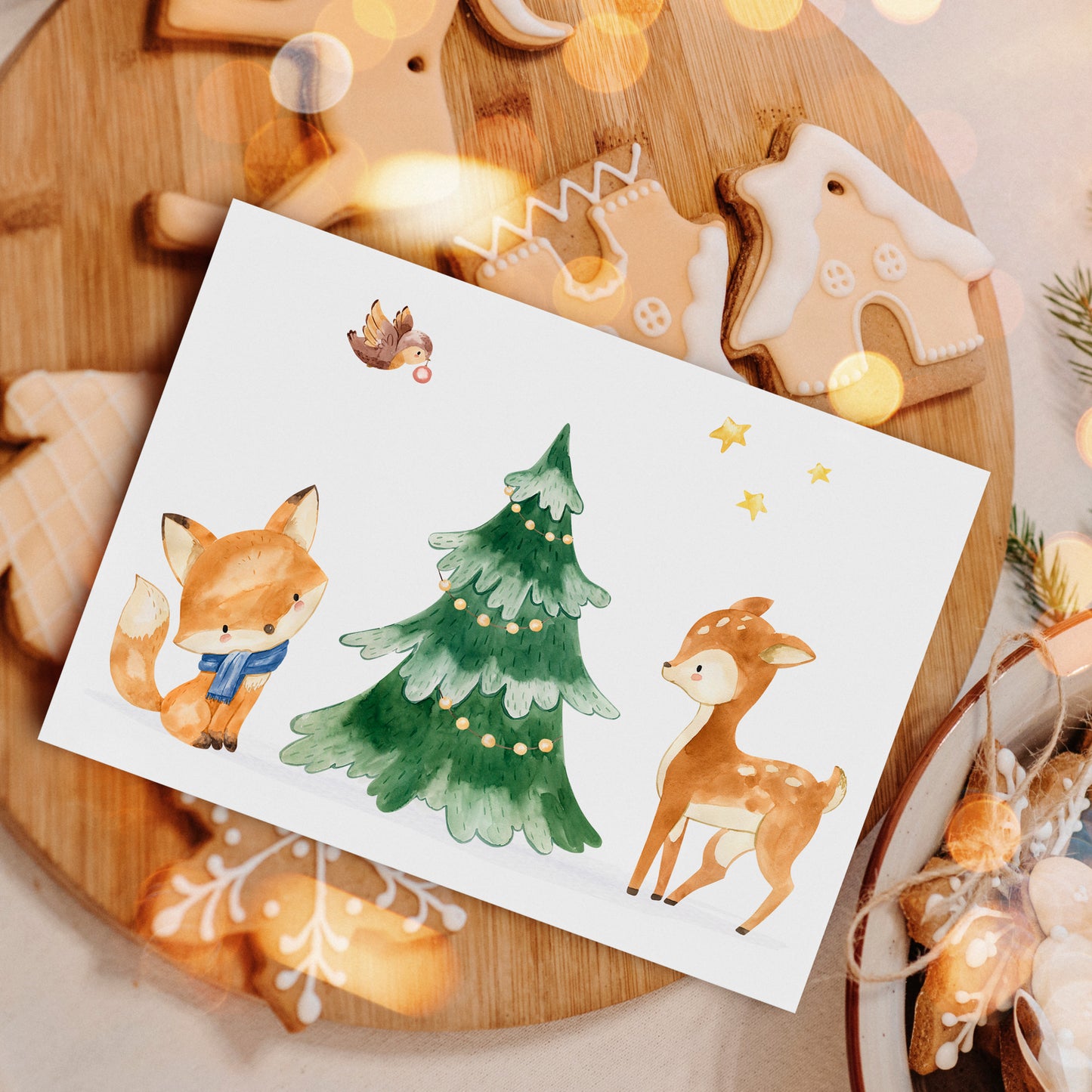 Weihnachtskarte Waldtiere A6