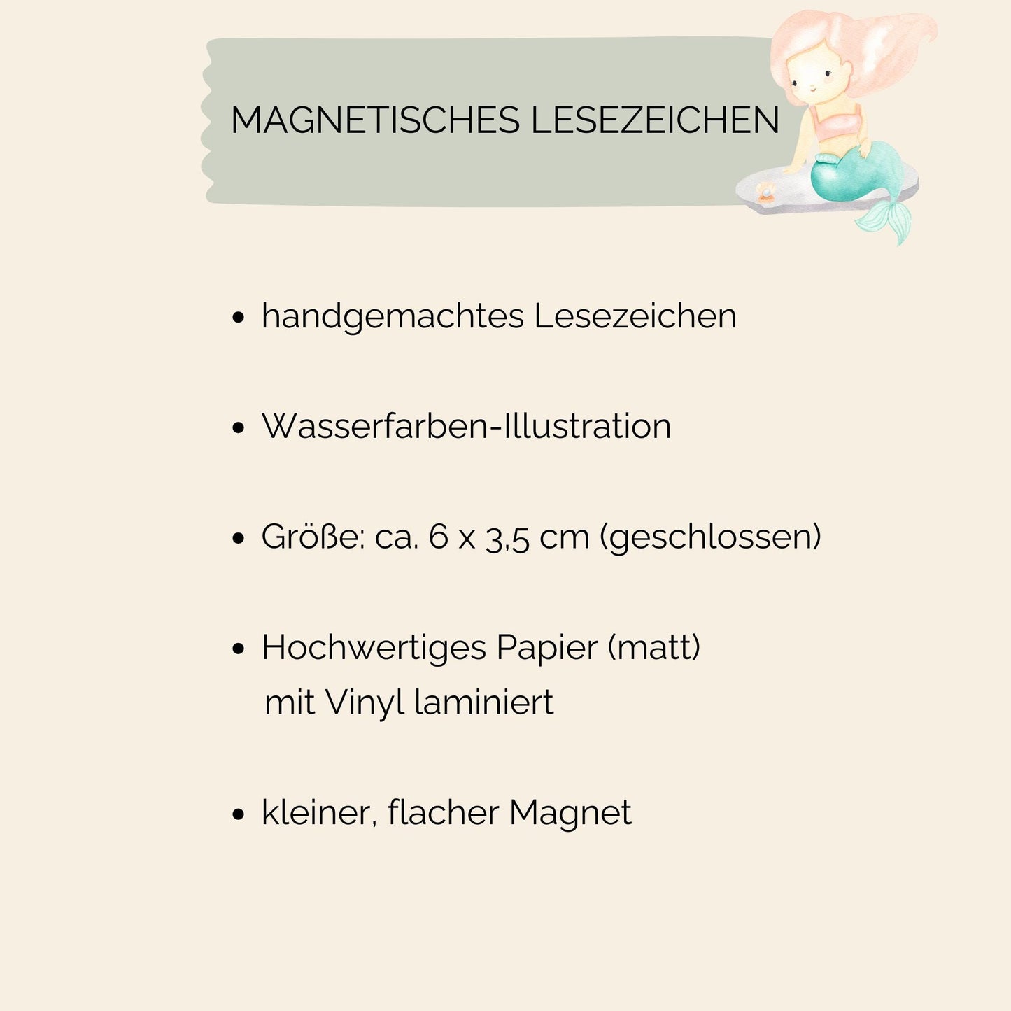Magnetisches Lesezeichen Meerjungfrau