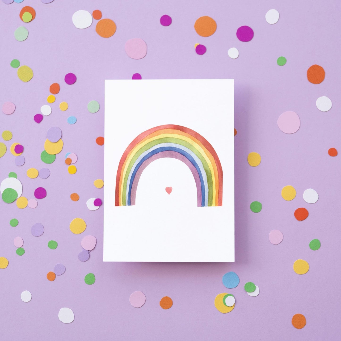 Karte Regenbogen mit Herz A6