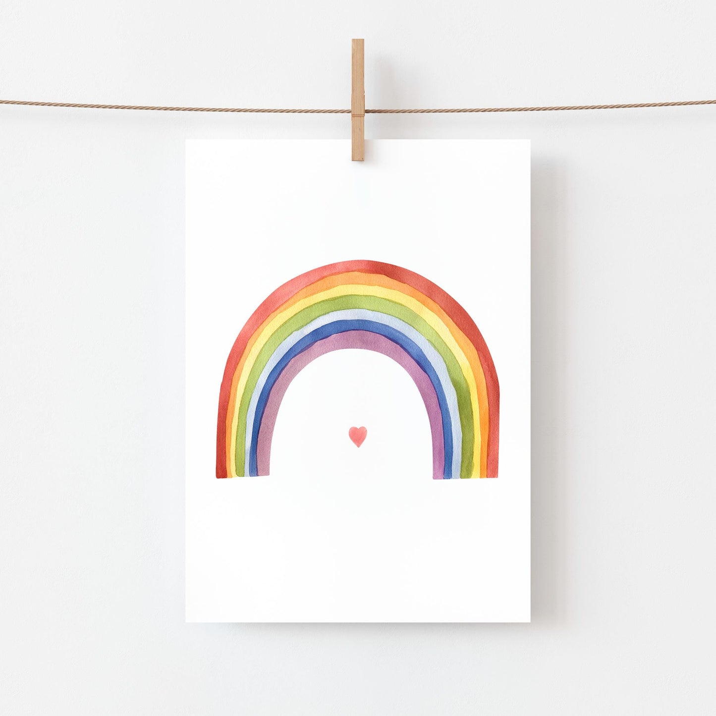 Karte Regenbogen mit Herz A6