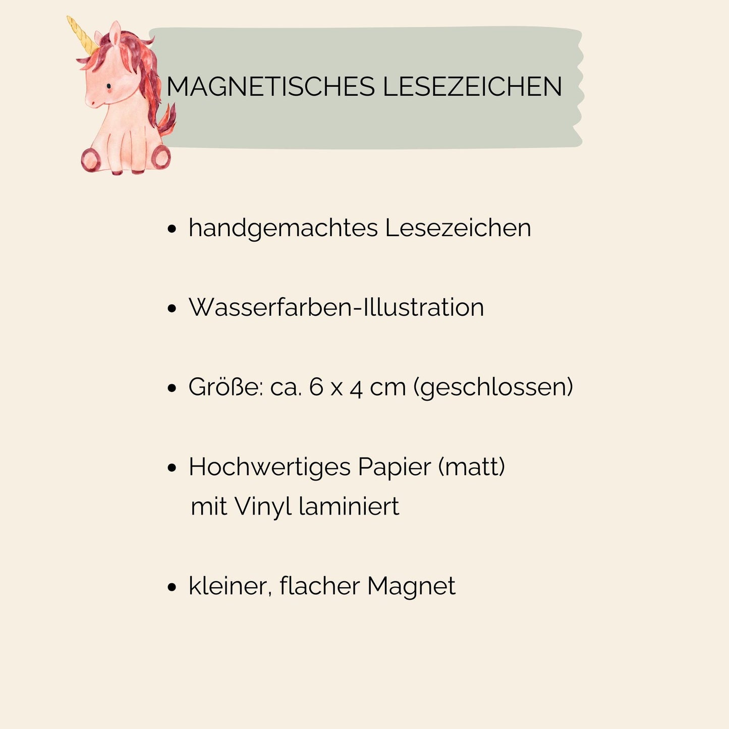 Magnetisches Lesezeichen Einhorn
