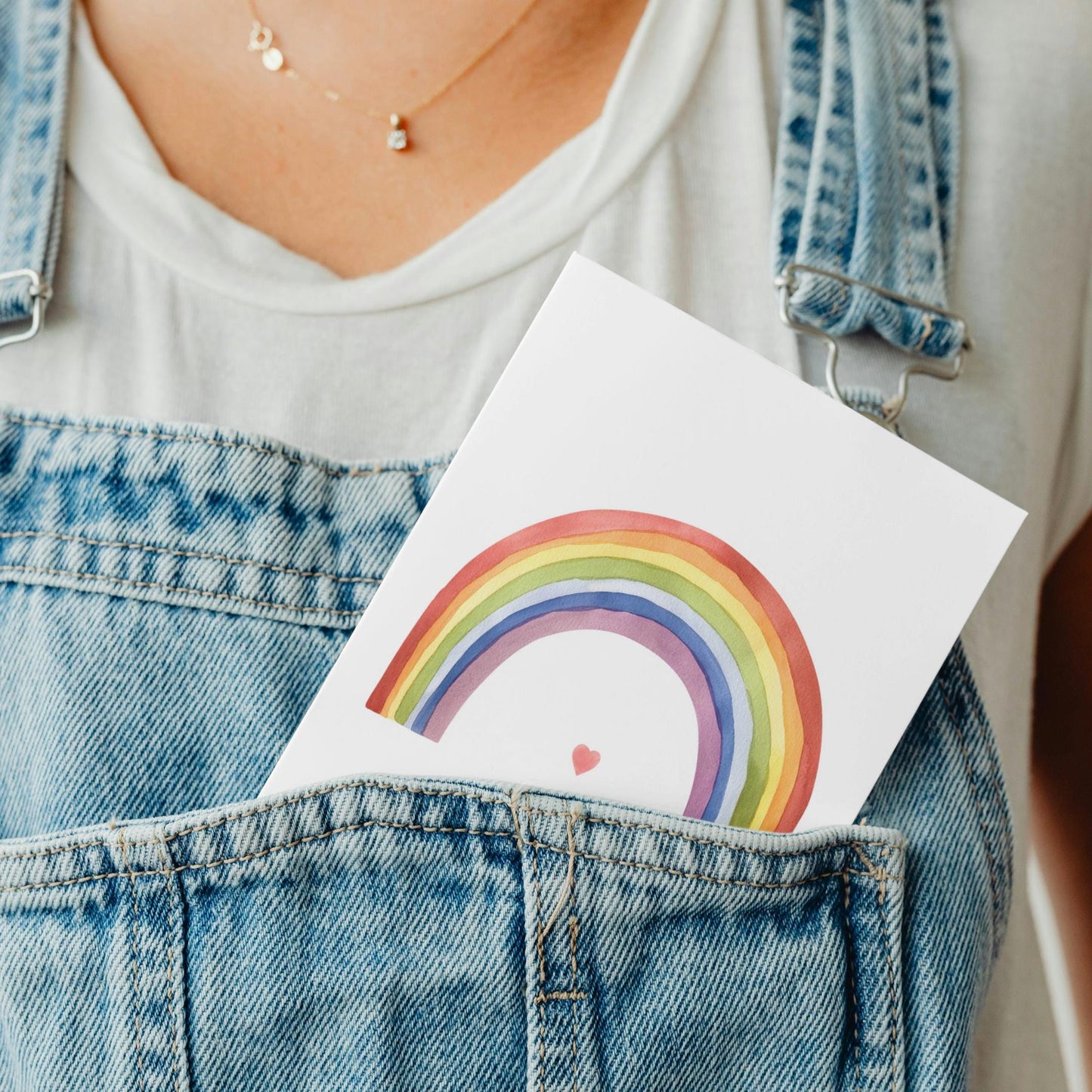 Karte Regenbogen mit Herz A6