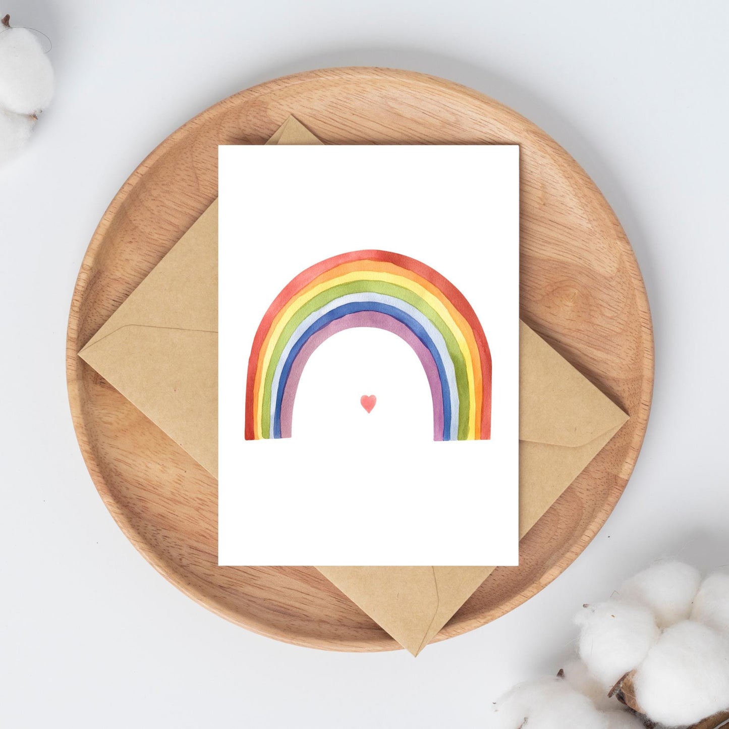 Karte Regenbogen mit Herz A6