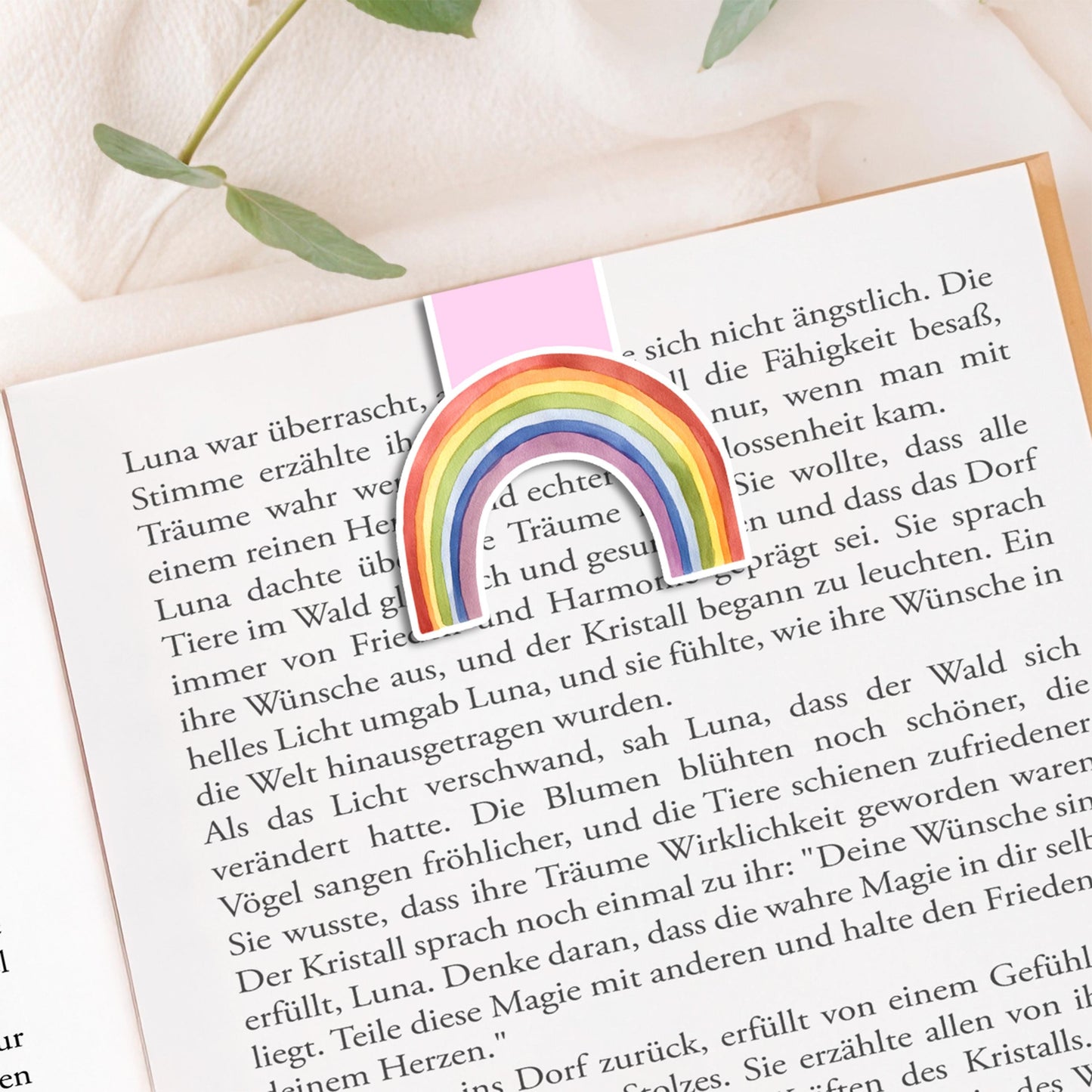 Magnetisches Lesezeichen Regenbogen Rosa