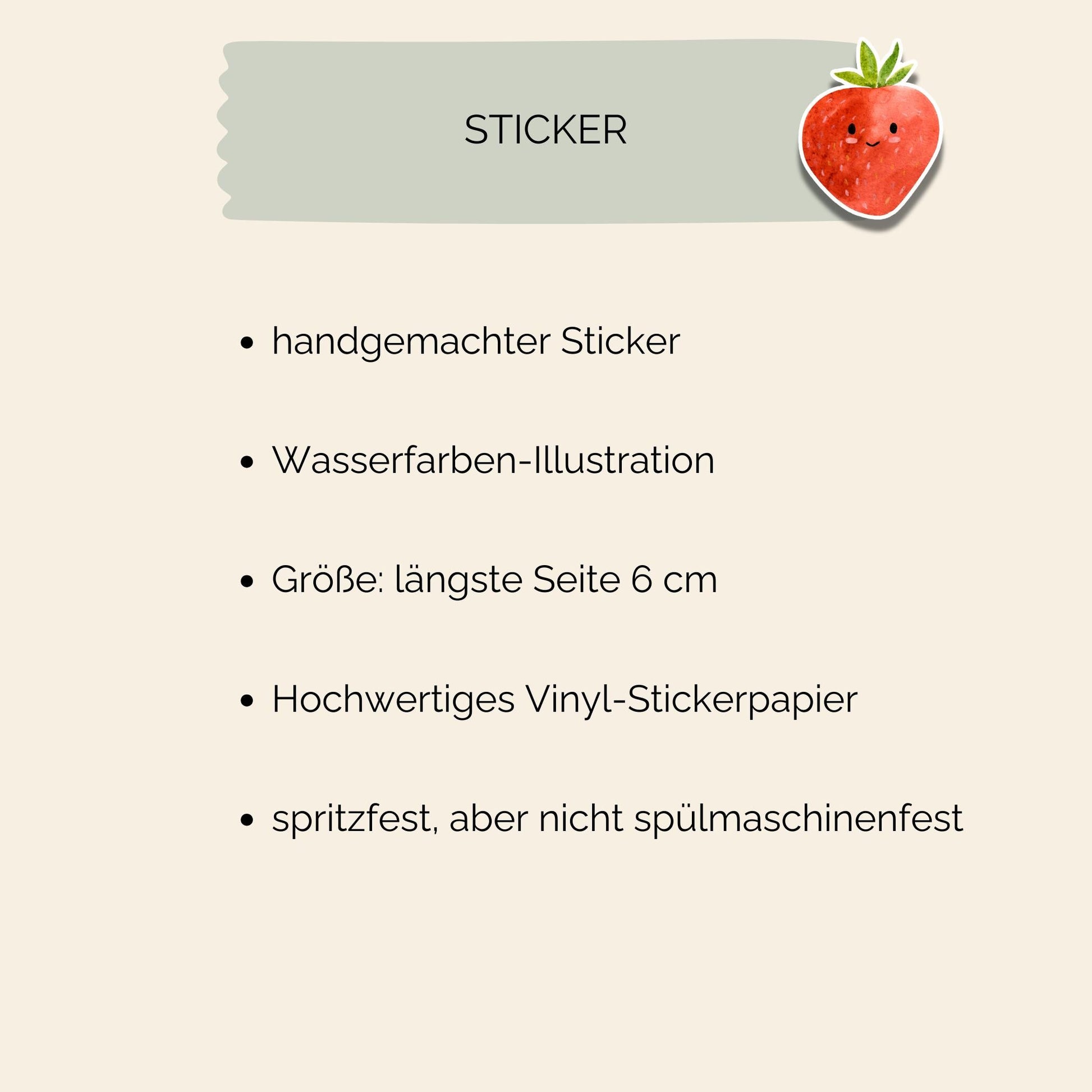 Sticker Set Erdbeere, Banane, Kirschen, Avocado, Zitrone, Birne mit fröhlichen Fruchtmotiven, ideal zum Dekorieren und Sammeln. Hochwertige, spritzfeste Vinyl-Aufkleber, ca. 6 cm groß.