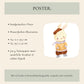 Weihnachtsposter Hase mit Hut A3, A4 & A5