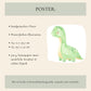 Namensposter personalisiert 3er Set: Dinosaurier A4 & A3