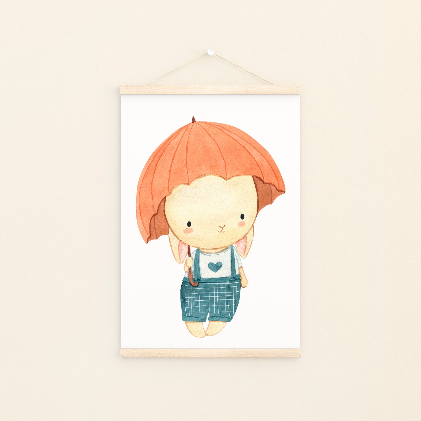 Poster Hase mit Regenschirm A4 & A3